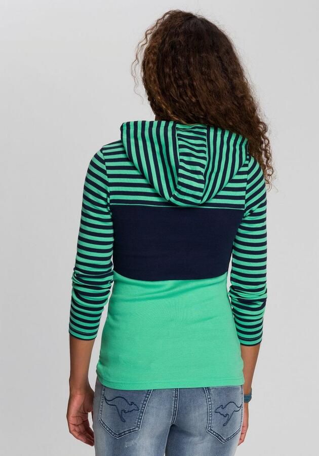 KangaROOS Capuchonshirt Lange mouwen zeer figuurvolgend met colourblocking-look - Foto 3