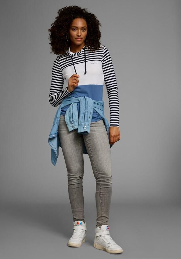 KangaROOS Capuchonshirt Lange mouwen zeer figuurvolgend met colourblocking-look - Foto 5