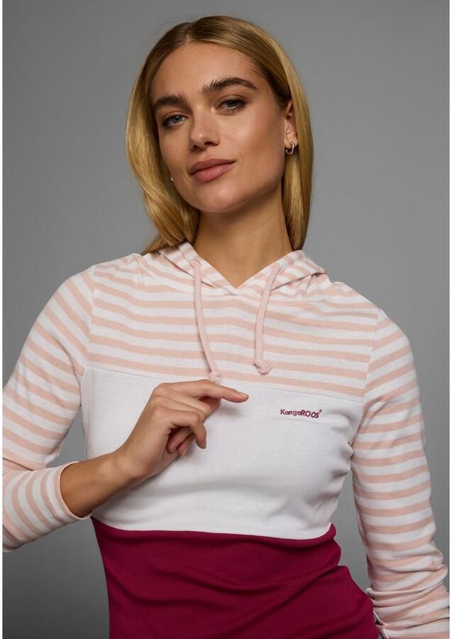 KangaROOS Capuchonshirt Lange mouwen zeer figuurvolgend met colourblocking-look - Foto 2