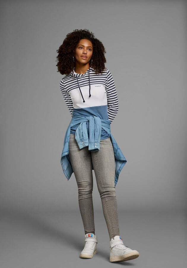 KangaROOS Capuchonshirt Lange mouwen zeer figuurvolgend met colourblocking-look - Foto 6