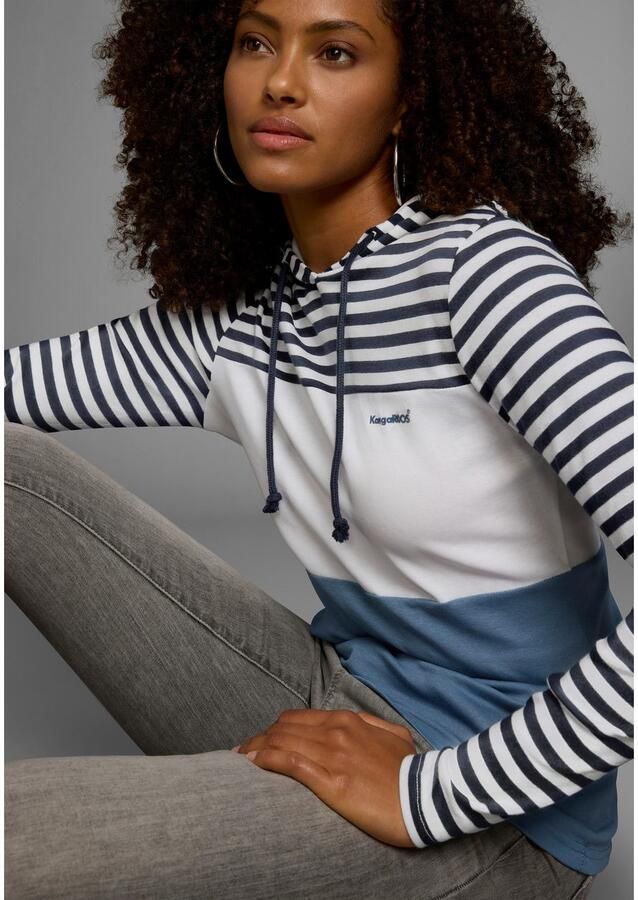 KangaROOS Capuchonshirt Lange mouwen zeer figuurvolgend met colourblocking-look - Foto 2