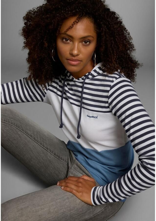 KangaROOS Capuchonshirt Lange mouwen zeer figuurvolgend met colourblocking-look - Foto 3