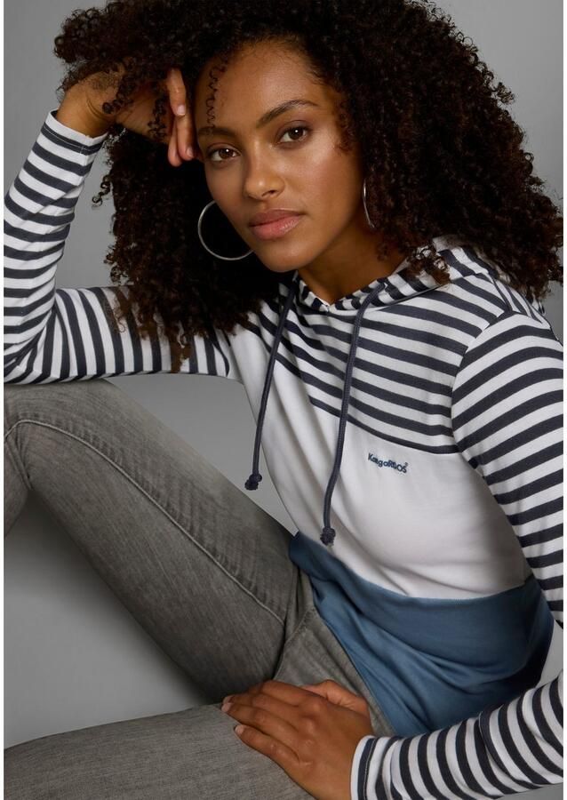 KangaROOS Capuchonshirt Lange mouwen zeer figuurvolgend met colourblocking-look - Foto 4