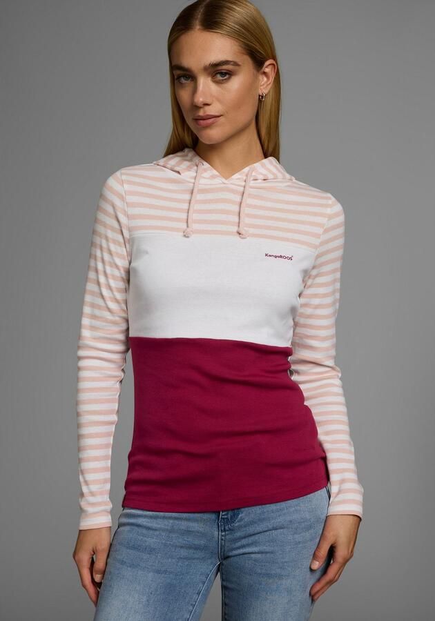 KangaROOS Capuchonshirt Lange mouwen zeer figuurvolgend met colourblocking-look - Foto 5