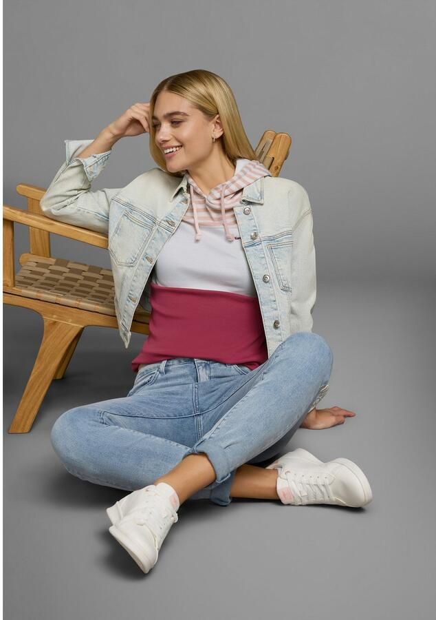 KangaROOS Capuchonshirt Lange mouwen zeer figuurvolgend met colourblocking-look - Foto 3