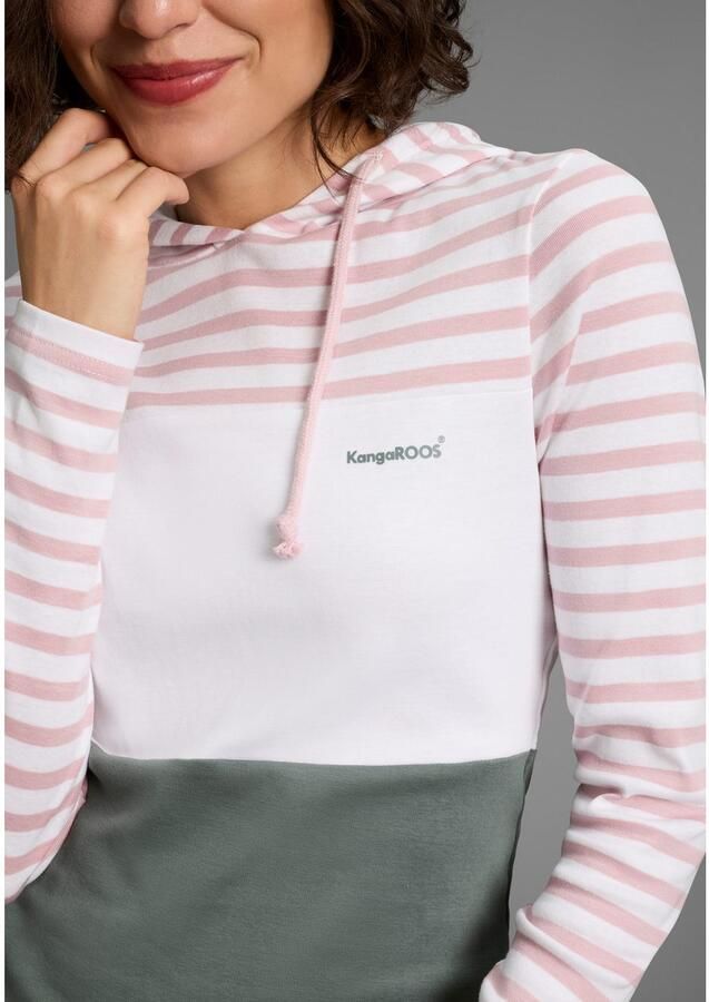 KangaROOS Capuchonshirt Lange mouwen zeer figuurvolgend met colourblocking-look - Foto 2