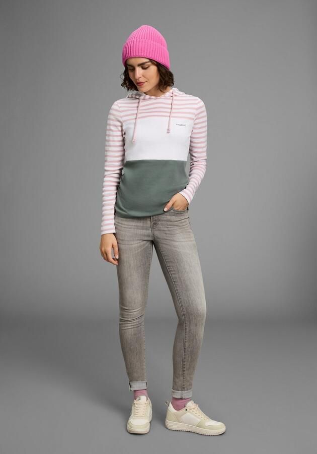 KangaROOS Capuchonshirt Lange mouwen zeer figuurvolgend met colourblocking-look - Foto 4