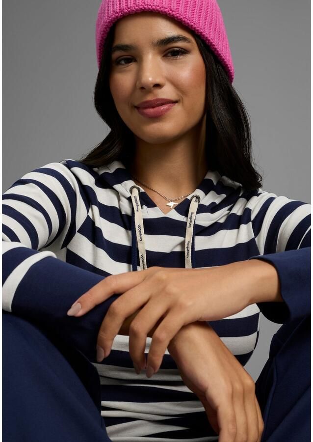 KangaROOS Capuchonshirt met blokstrepen en dubbel koord