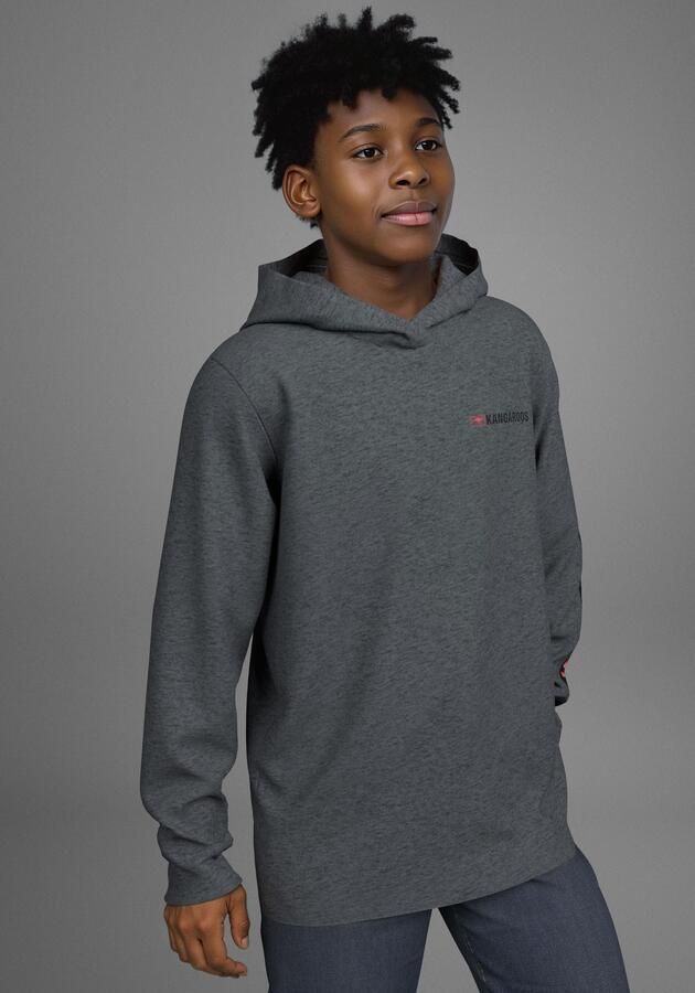 KangaROOS Capuchonshirt Shirt met mouwprint Gemêleerd shirt met capuchon en mouwprint - Foto 7