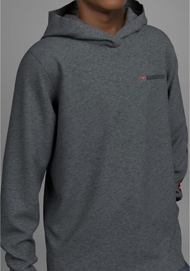 KangaROOS Capuchonshirt Shirt met mouwprint Gemêleerd shirt met capuchon en mouwprint - Foto 3