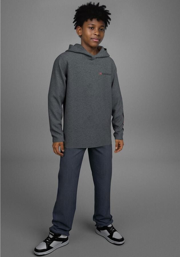 KangaROOS Capuchonshirt Shirt met mouwprint Gemêleerd shirt met capuchon en mouwprint - Foto 4