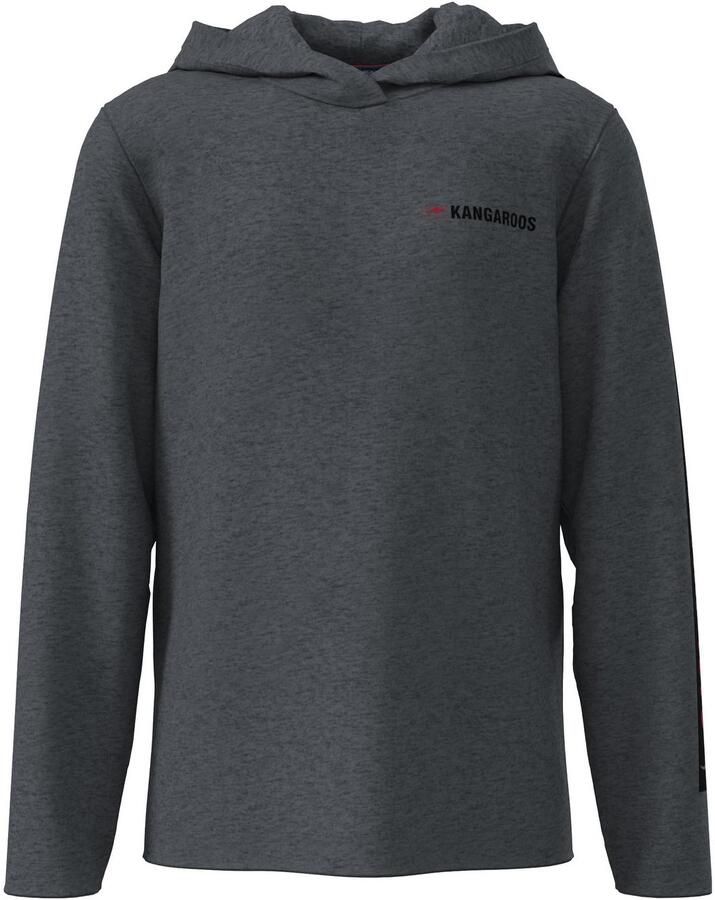 KangaROOS Capuchonshirt Shirt met mouwprint Gemêleerd shirt met capuchon en mouwprint