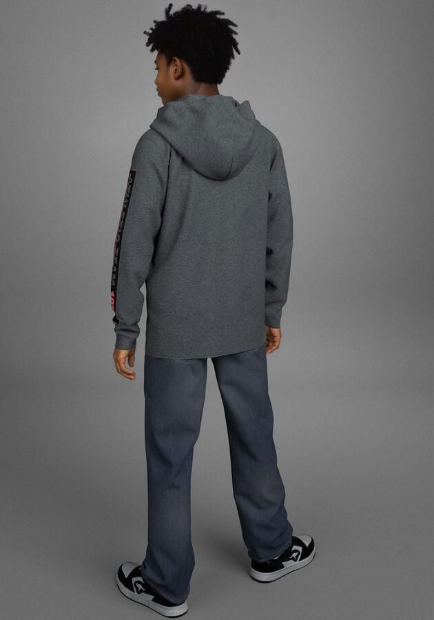 KangaROOS Capuchonshirt Shirt met mouwprint Gemêleerd shirt met capuchon en mouwprint - Foto 5