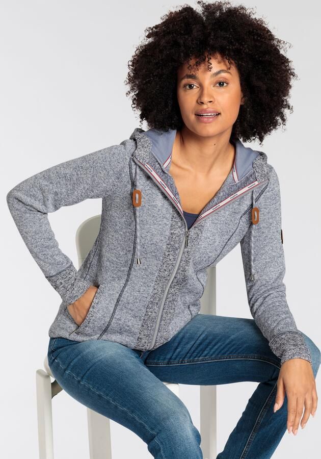 KangaROOS Capuchonsweatvest gemaakt van zacht fleece in een tweekleurig design - Foto 6