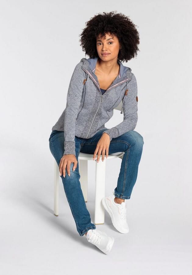 KangaROOS Capuchonsweatvest gemaakt van zacht fleece in een tweekleurig design - Foto 5