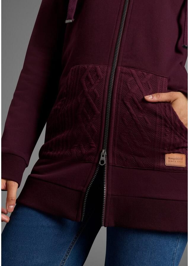 KangaROOS Capuchonsweatvest met kabelmotiefdetails