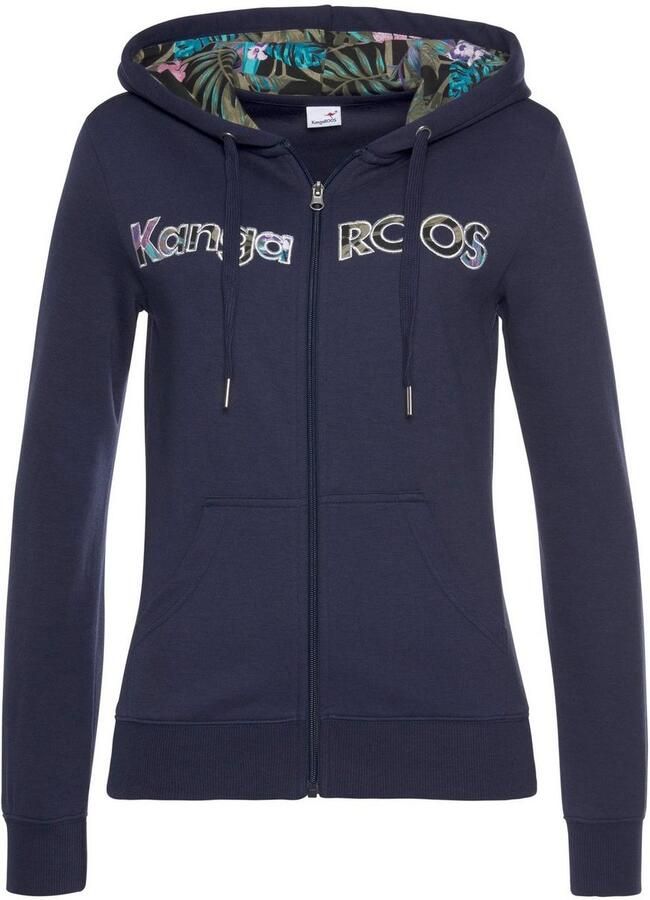 KangaROOS Capuchonsweatvest met verfijnde borduurwerk loungepak