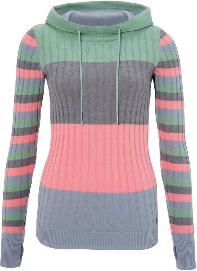 KangaROOS Capuchontrui met trendy colorblocking in verschillende streepbreedtes