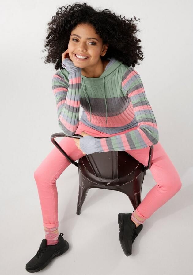 KangaROOS Capuchontrui met trendy colorblocking in verschillende streepbreedtes - Foto 6