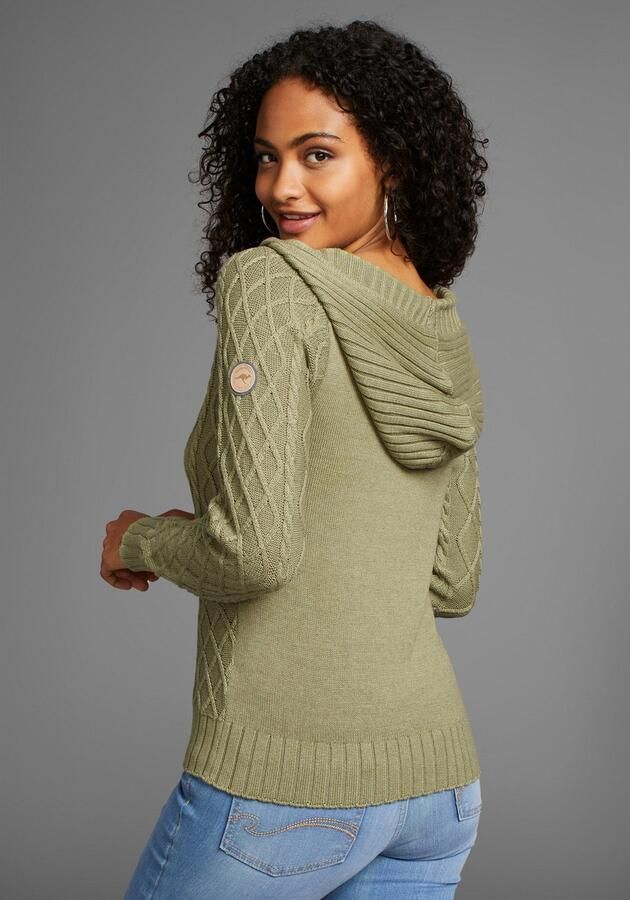 KangaROOS Capuchontrui van vlechtbrei - Foto 3