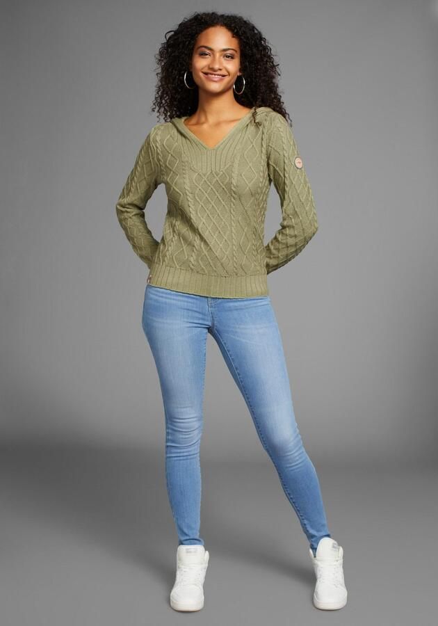 KangaROOS Capuchontrui van vlechtbrei - Foto 4