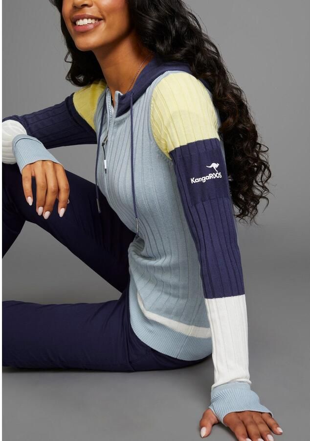 KangaROOS Capuchonvest met colorblock grote maten