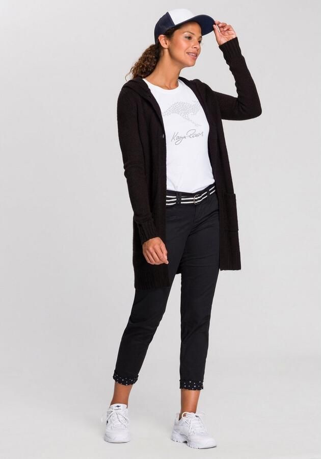 KangaROOS Capuchonvest met opgestikte zakken en brede ribboorden - Foto 4