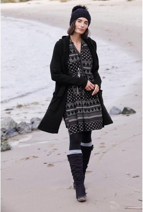 KangaROOS Capuchonvest met opgestikte zakken en brede ribboorden - Foto 5