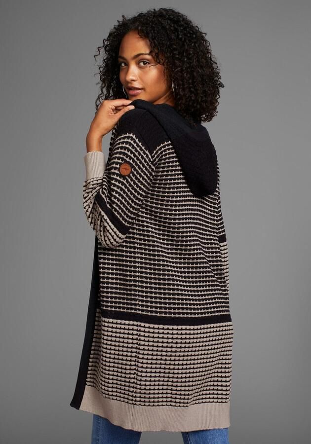 KangaROOS Capuchonvest met trendy breipatroon