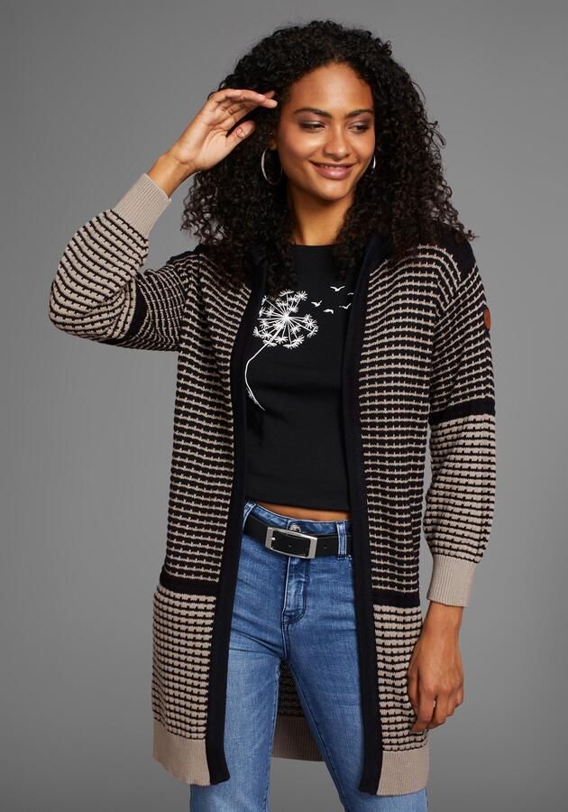 KangaROOS Capuchonvest met trendy breipatroon - Foto 4