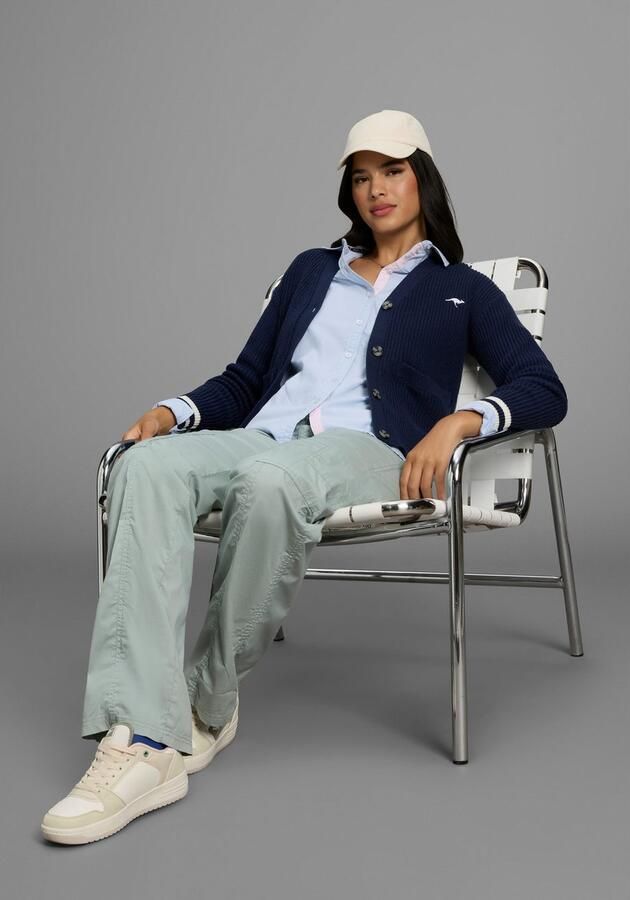 KangaROOS Cardigan in college-look kort en boxy gesneden - Foto 4