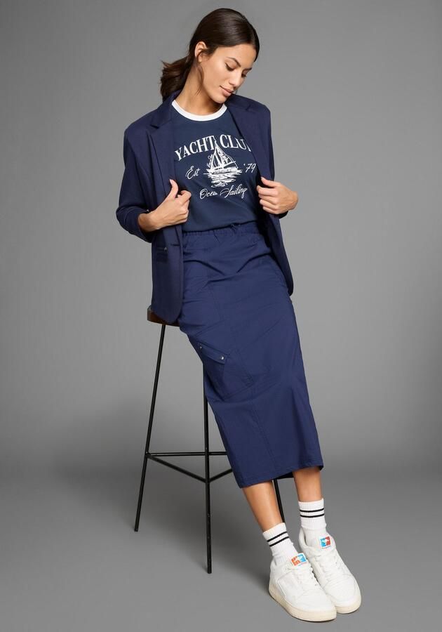 KangaROOS T-shirt met maritieme print en contrastdetails - Foto 5