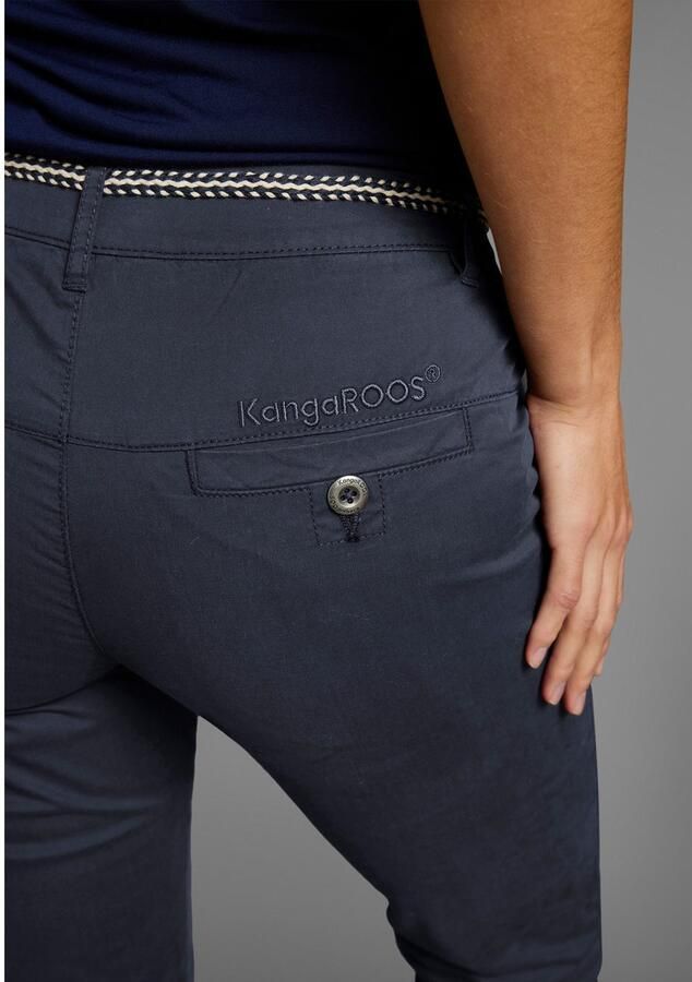KangaROOS Chino in smal model met koord te strikken (set 2-delig Met riem) - Foto 4