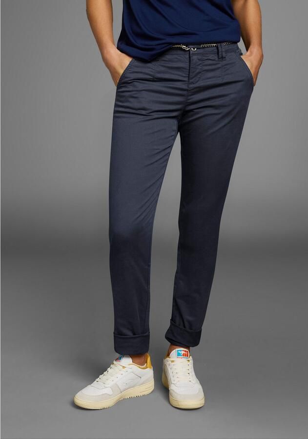 KangaROOS Chino in smal model met koord te strikken (set 2-delig Met riem) - Foto 9