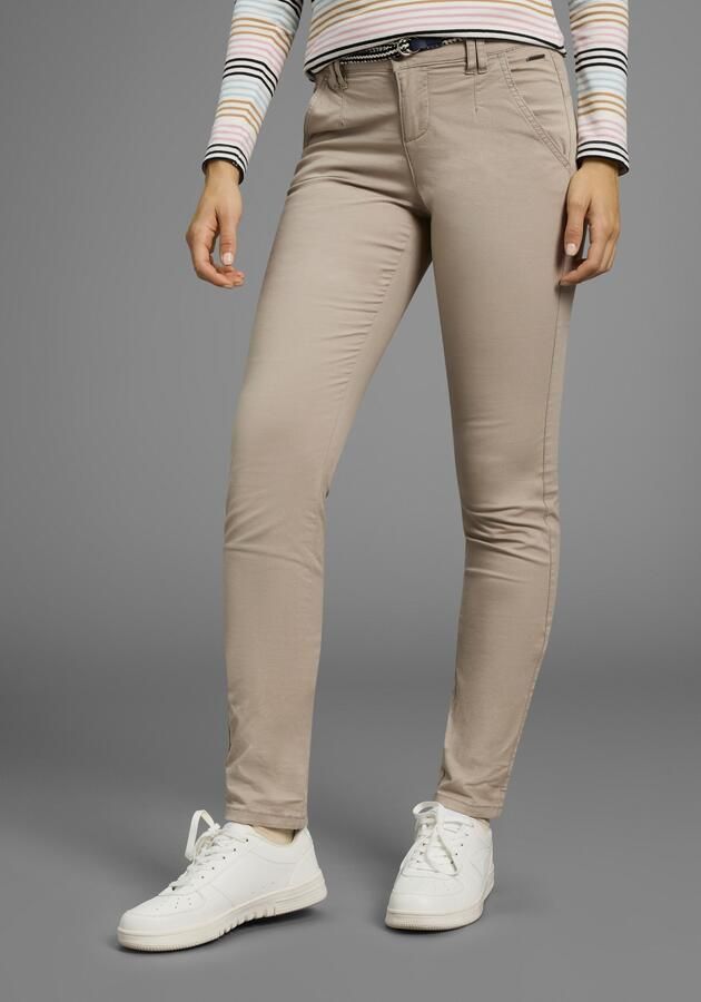 KangaROOS Chino in smal model met koord te strikken (set 2-delig Met riem) - Foto 4