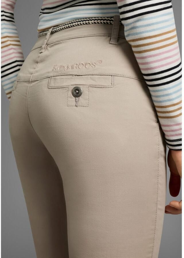 KangaROOS Chino in smal model met koord te strikken (set 2-delig Met riem)