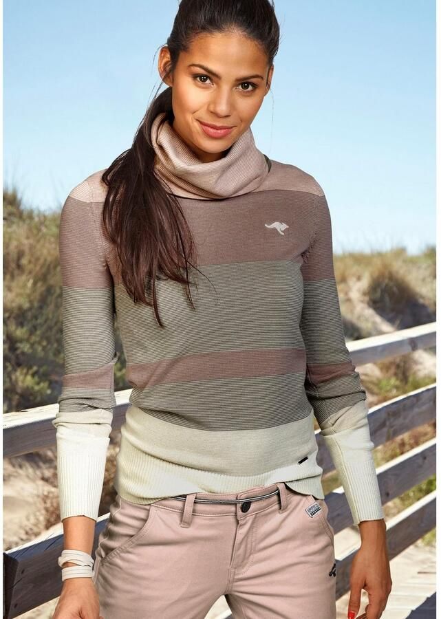 KangaROOS Coltrui gestreept met hoge opstaande kraag