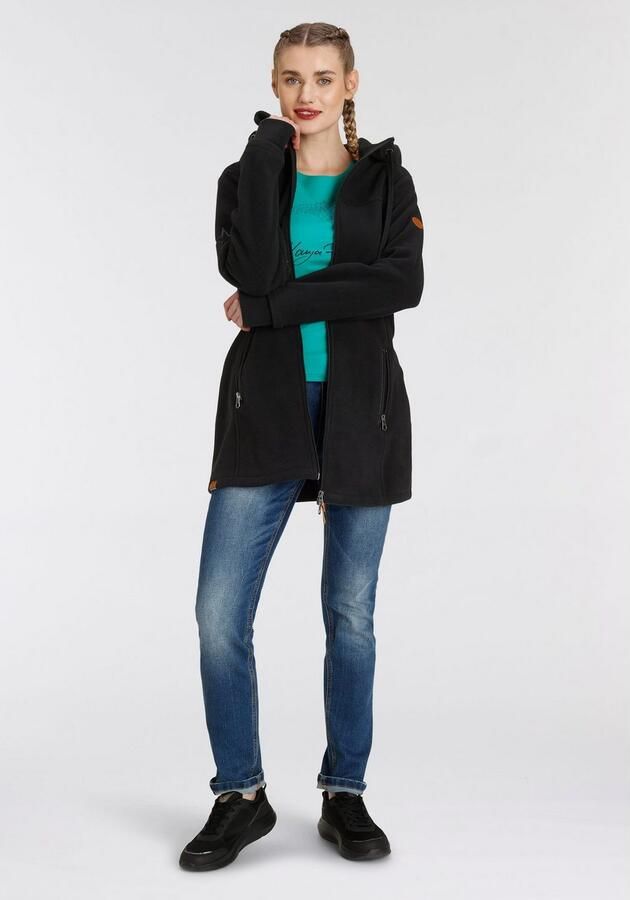 KangaROOS Fleecejack figuurvolgende snit met capuchon met 2-weg rits - Foto 5