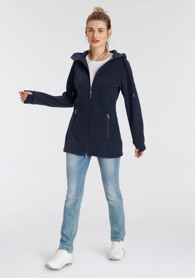 KangaROOS Fleecejack figuurvolgende snit met capuchon met 2-weg rits - Foto 5