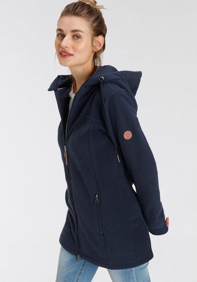 KangaROOS Fleecejack figuurvolgende snit met capuchon met 2-weg rits - Foto 6