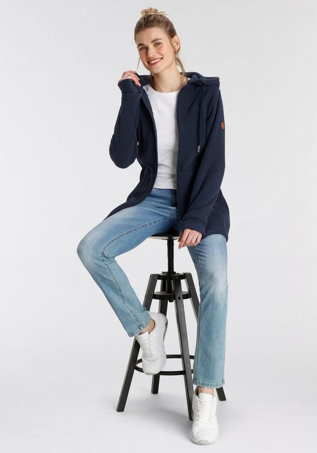 KangaROOS Fleecejack figuurvolgende snit met capuchon met 2-weg rits - Foto 7