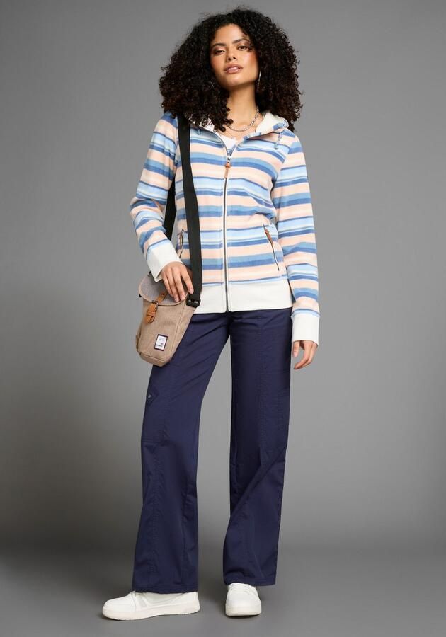 KangaROOS Fleecejack met capuchon in trendy streep-design - Foto 4