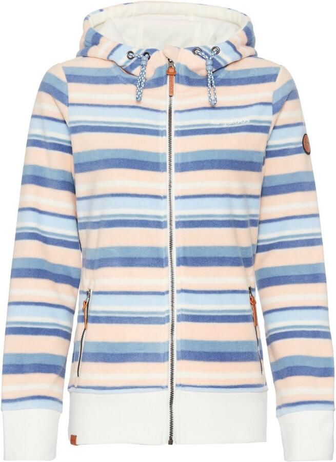 KangaROOS Fleecejack met capuchon in trendy streep-design