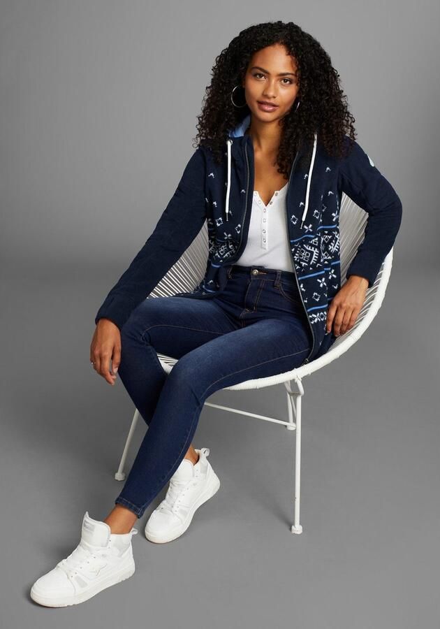 KangaROOS Fleecejack met noors patroon en capuchon - Foto 4