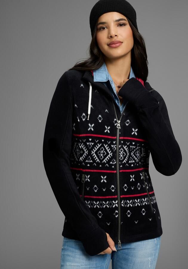 KangaROOS Fleecejack met noors patroon en capuchon - Foto 6