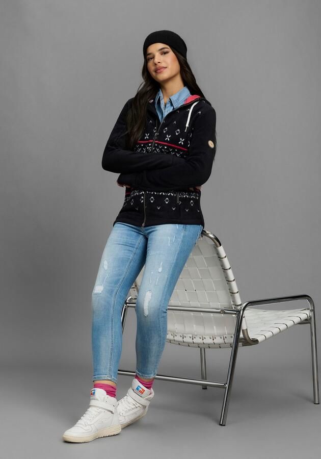 KangaROOS Fleecejack met noors patroon en capuchon - Foto 4