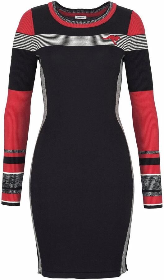 KangaROOS Gebreide jurk figuurvolgend lang sportieve look van katoenmix lange mouwen - Foto 12