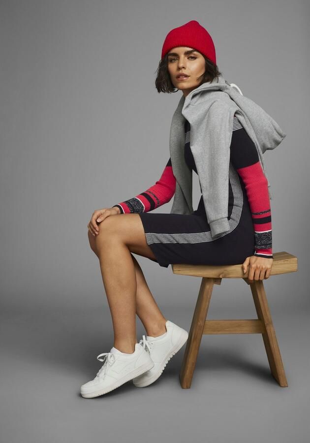 KangaROOS Gebreide jurk figuurvolgend lang sportieve look van katoenmix lange mouwen - Foto 9