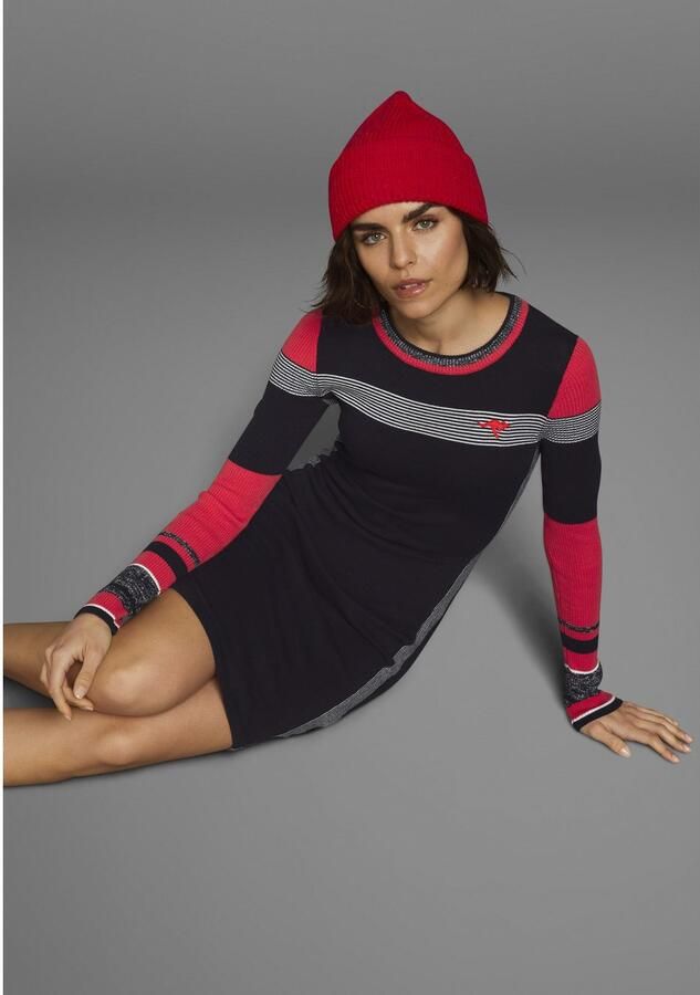 KangaROOS Gebreide jurk figuurvolgend lang sportieve look van katoenmix lange mouwen - Foto 5