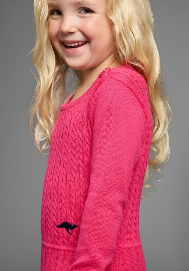 KangaROOS Gebreide jurk met plooirok Lief Gebreide Jurk met Kabelmotief voor kleine Meisjes - Foto 2